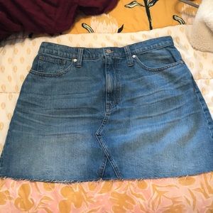 Madewell Denim Raw Edge Skirt